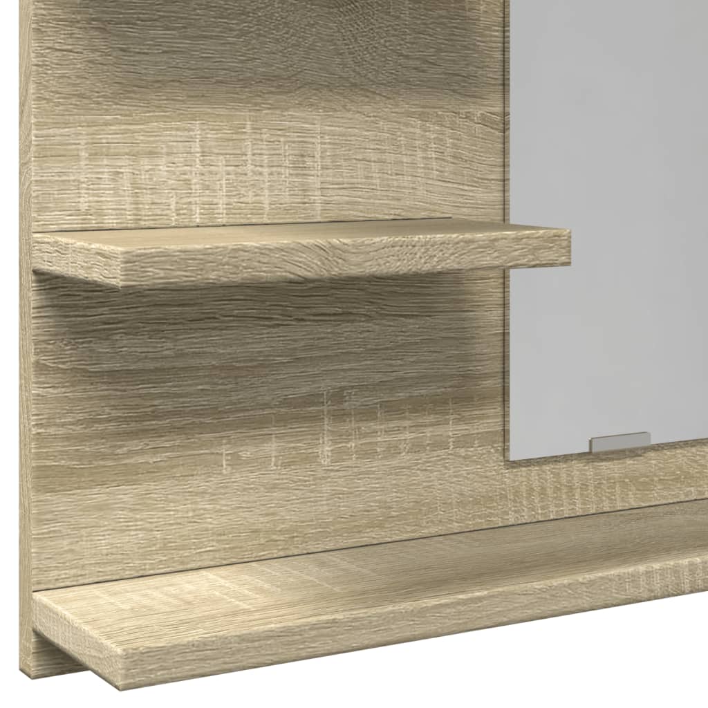 vidaXL Badspiegel Sonoma-Eiche 60x10,5x45 cm Holzwerkstoff