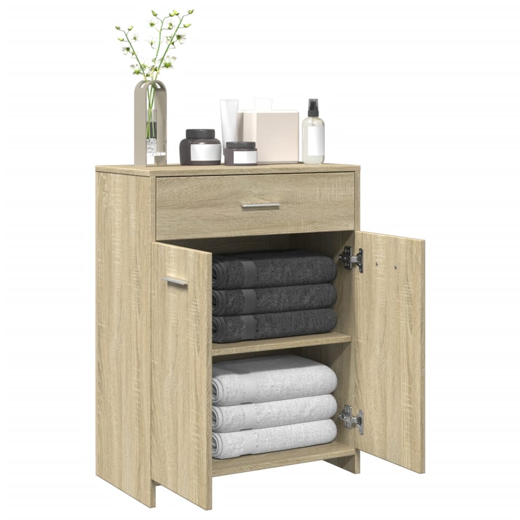 vidaXL Badezimmerschrank Sonoma-Eiche 60x33x80 cm Holzwerkstoff