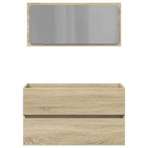 vidaXL Badschrank mit Spiegel Sonoma-Eiche 80x38,5x45 cm