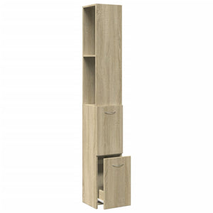 vidaXL Badschrank Sonoma-Eiche 25x26,5x170 cm Holzwerkstoff