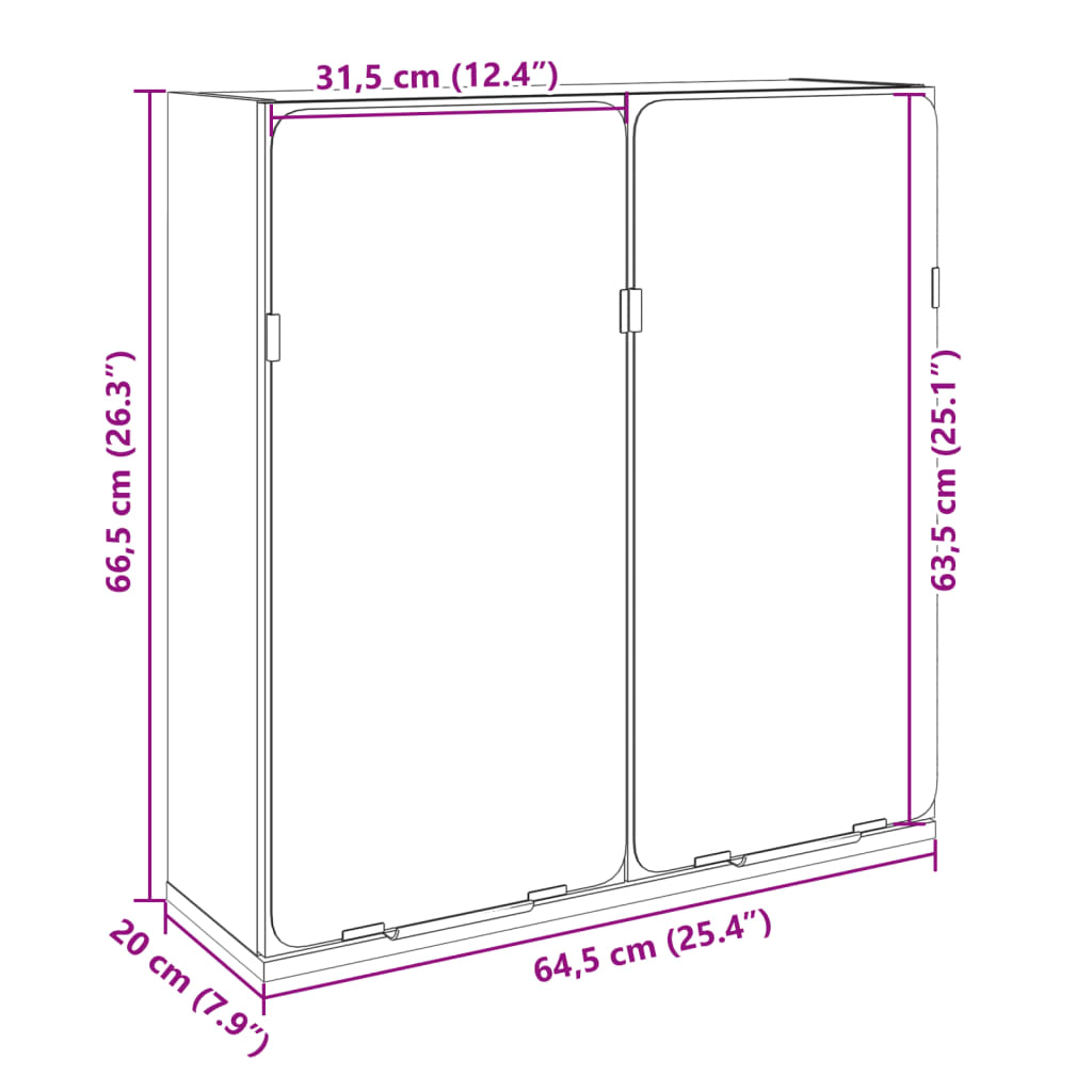 Bad-Spiegelschrank Sonoma-Eiche 64,5x20x66,5 cm Holzwerkstoff