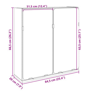 Bad-Spiegelschrank Sonoma-Eiche 64,5x20x66,5 cm Holzwerkstoff