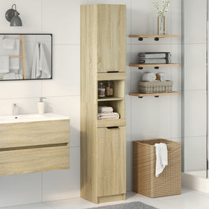 vidaXL Badschrank Sonoma-Eiche 32x34x188,5 cm Holzwerkstoff