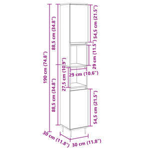 vidaXL Badschrank Sonoma-Eiche 30x30x190 cm Holzwerkstoff