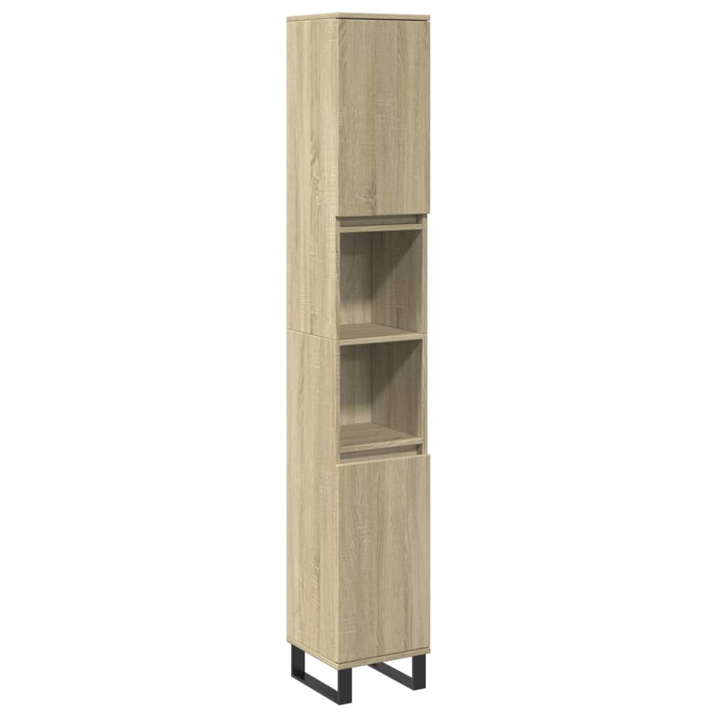 vidaXL Badschrank Sonoma-Eiche 30x30x190 cm Holzwerkstoff