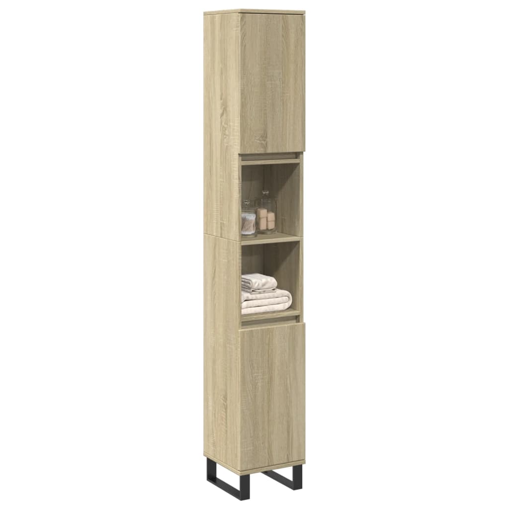 vidaXL Badschrank Sonoma-Eiche 30x30x190 cm Holzwerkstoff