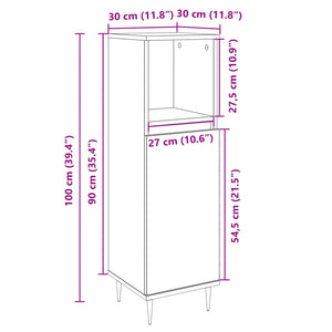 vidaXL Badschrank Sonoma-Eiche 30x30x100 cm Holzwerkstoff