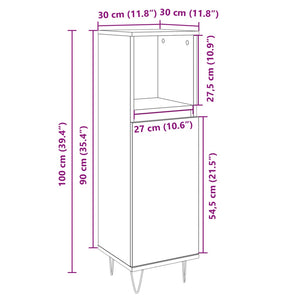 vidaXL Badschrank Sonoma-Eiche 30x30x100 cm Holzwerkstoff