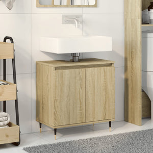 vidaXL Badschrank Sonoma-Eiche 58x33x60 cm Holzwerkstoff