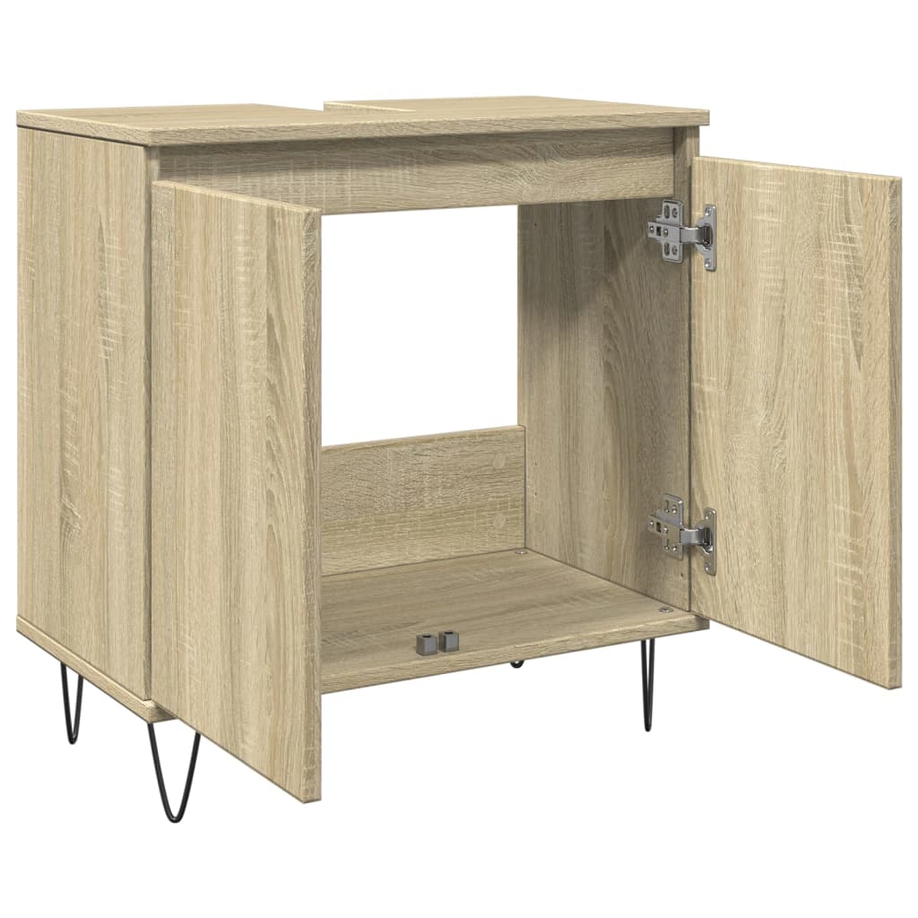 vidaXL Badschrank Sonoma-Eiche 58x33x60 cm Holzwerkstoff