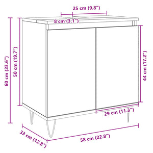 vidaXL Badschrank Sonoma-Eiche 58x33x60 cm Holzwerkstoff