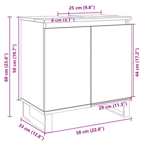 vidaXL Badschrank Sonoma-Eiche 58x33x60 cm Holzwerkstoff