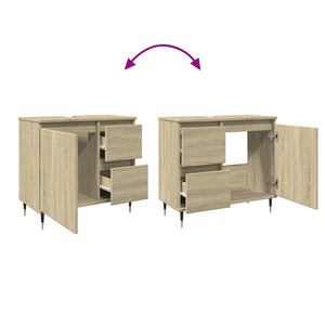 Badschrank Sonoma-Eiche 65x33x60 cm Holzwerkstoff