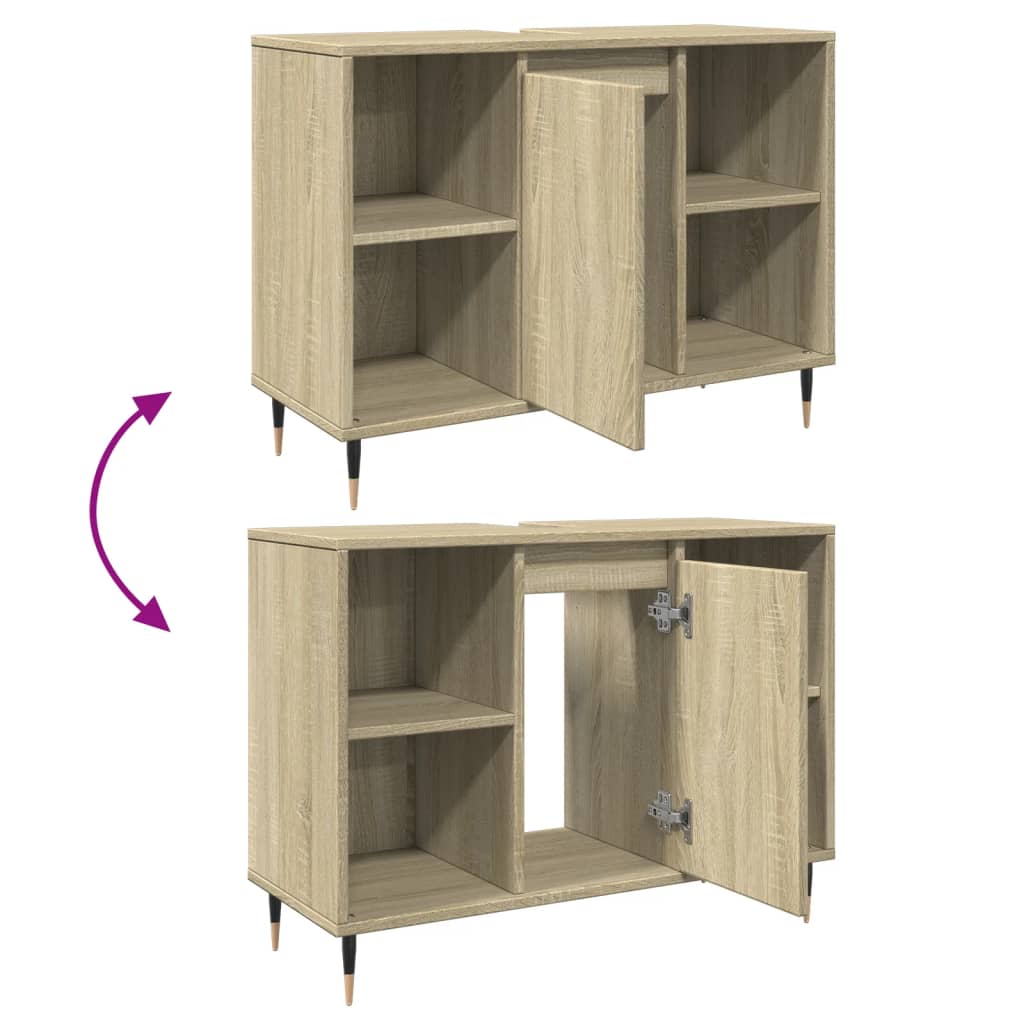 Badschrank Sonoma-Eiche 80x33x60 cm Holzwerkstoff VIDAXL