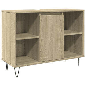 vidaXL Badschrank Sonoma-Eiche 80x33x60 cm Holzwerkstoff