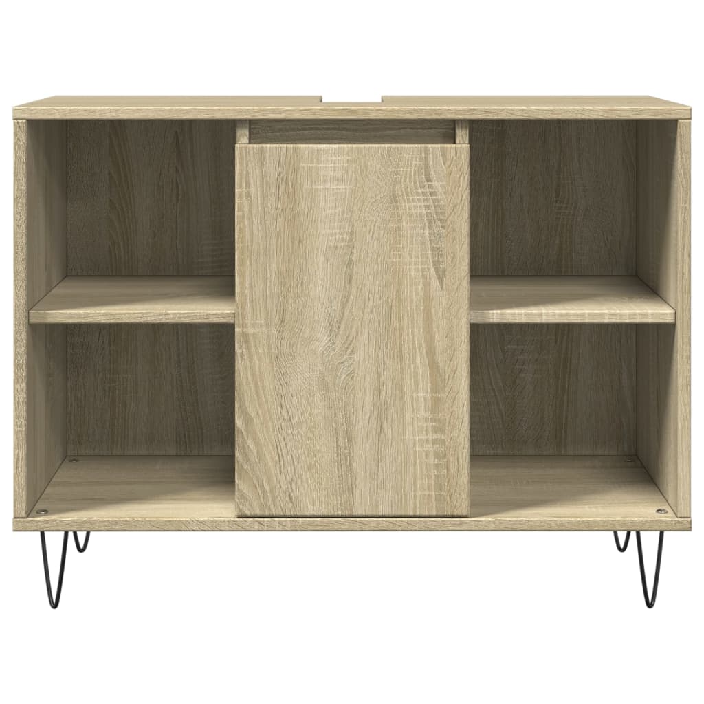 vidaXL Badschrank Sonoma-Eiche 80x33x60 cm Holzwerkstoff