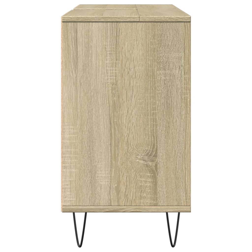 vidaXL Badschrank Sonoma-Eiche 80x33x60 cm Holzwerkstoff