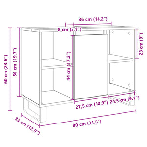 vidaXL Badschrank Sonoma-Eiche 80x33x60 cm Holzwerkstoff