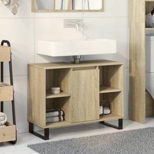 vidaXL Badschrank Sonoma-Eiche 80x33x60 cm Holzwerkstoff