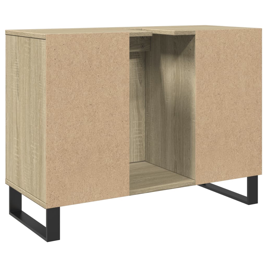 vidaXL Badschrank Sonoma-Eiche 80x33x60 cm Holzwerkstoff