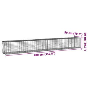 Gabionenkorb mit Deckel 400x50x50 cm Verzinktes Eisen