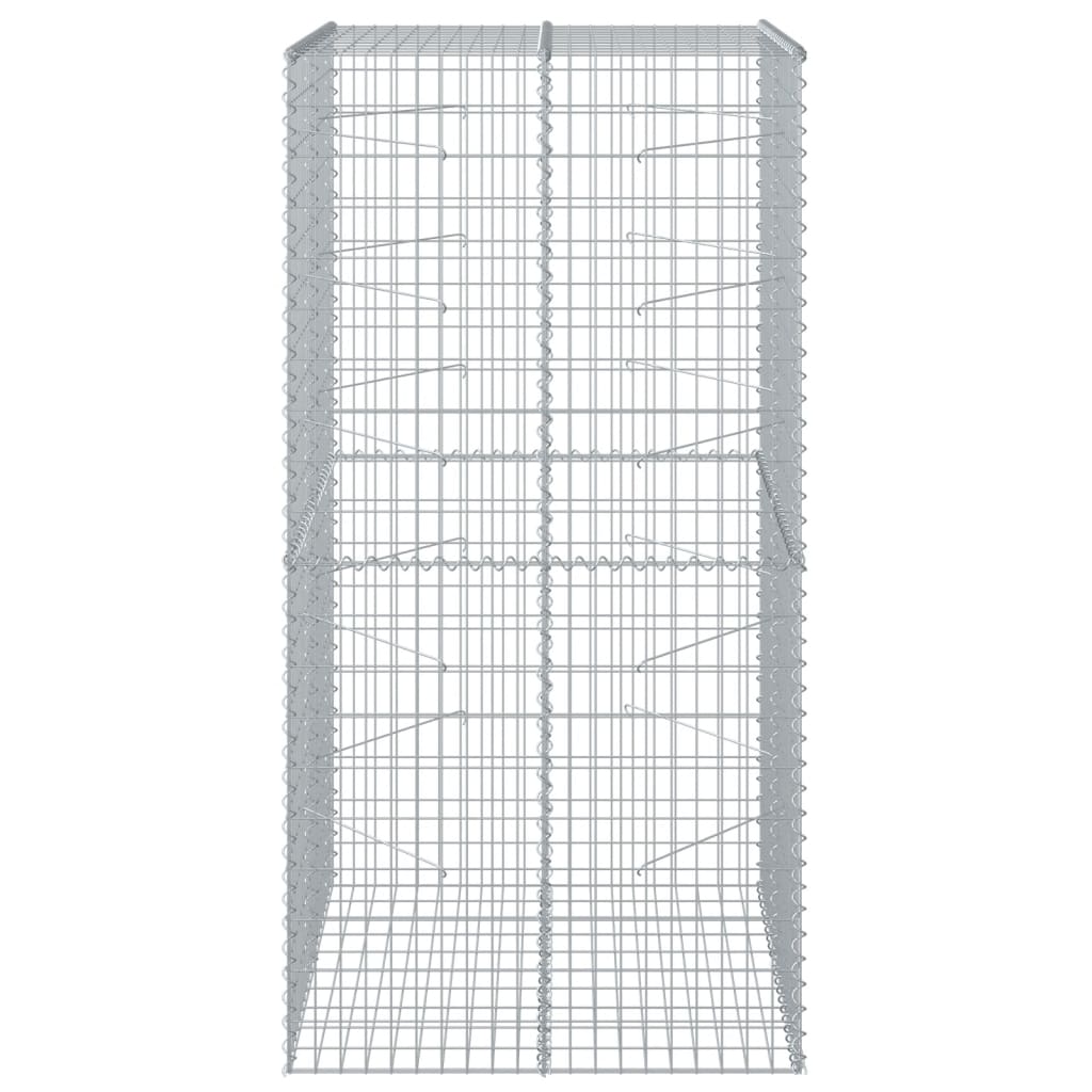 Gabione mit Deckel 100x100x200 cm Verzinktes Eisen