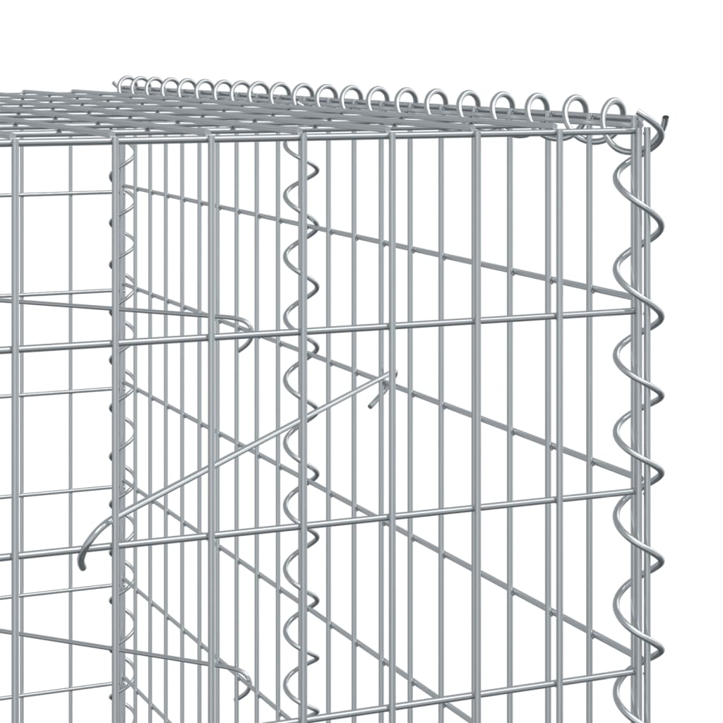 Gabione mit Deckel 750x100x200 cm Verzinktes Eisen