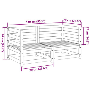 vidaXL 2-tlg. Garten-Sofagarnitur Wachsbraun Massivholz Kiefer