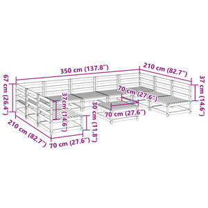 vidaXL 10-tlg. Garten-Sofagarnitur Massivholz Douglasie