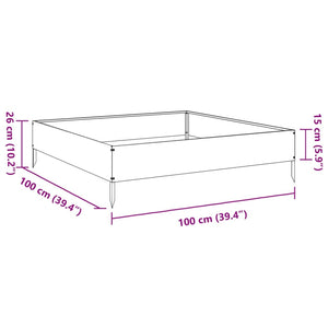 Hochbeet Anthrazit 100x100x26 cm Stahl