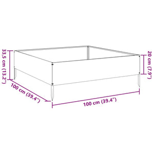 Hochbeet Weiß 100x100x33,5 cm Stahl