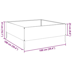 Hochbeet Schwarz 100x100x25 cm Stahl