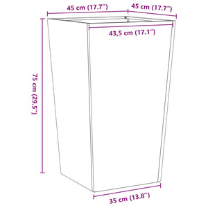 Pflanzkübel 2 Stk. 45x45x75 cm Verzinkter Stahl