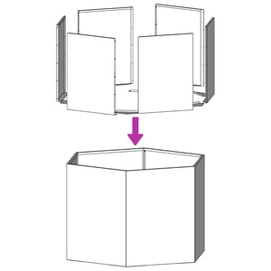 Pflanzkübel 2 Stk. Anthrazit Sechseckig 46x40x45 Stahl Stilecasa