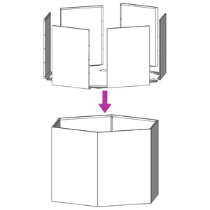 Pflanzkübel Weiß Sechseckig 69x60x45 Stahl VIDAXL