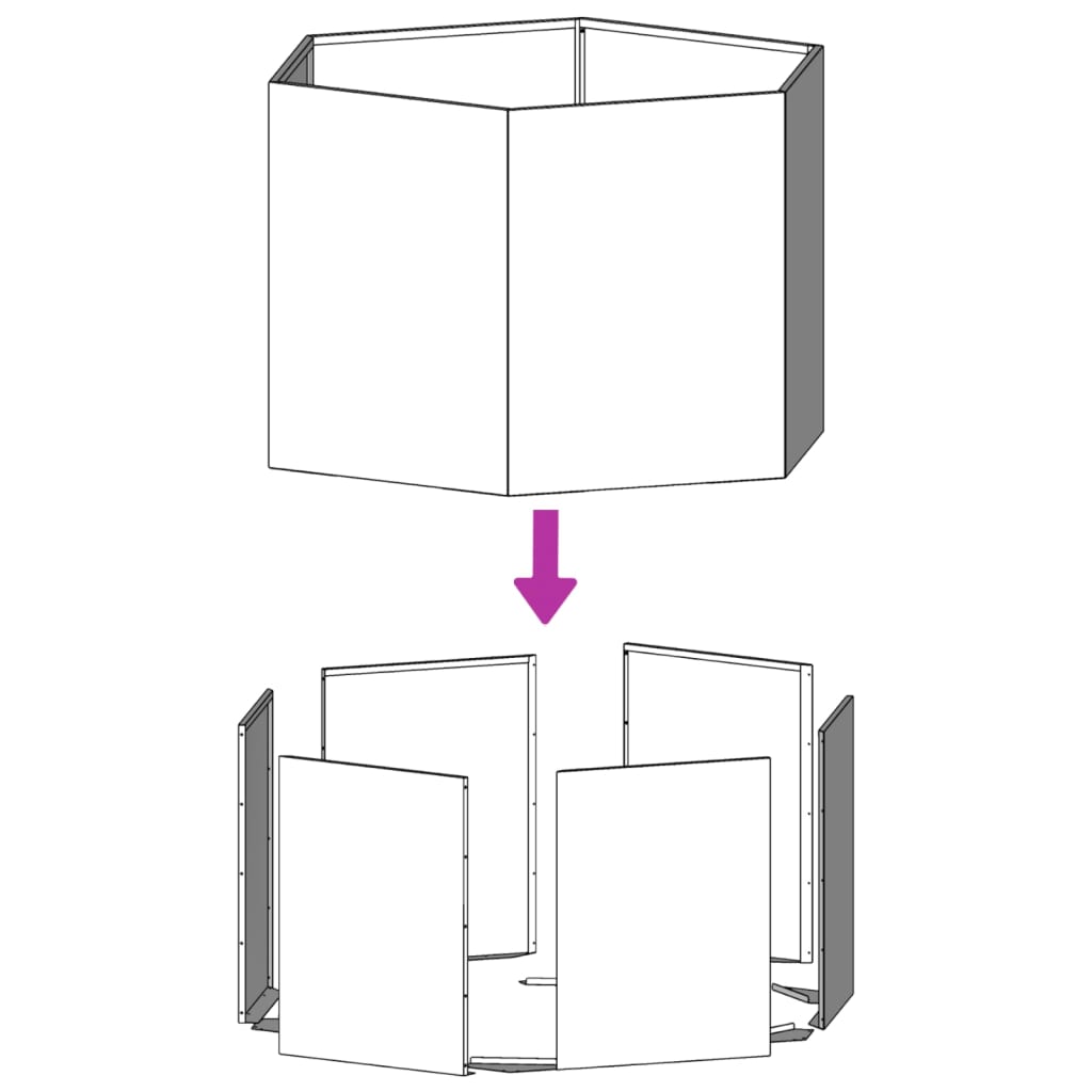 Pflanzkübel Olivgrün Sechseckig 104x90x45 Stahl