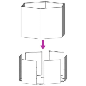 Pflanzkübel Olivgrün Sechseckig 104x90x45 Stahl