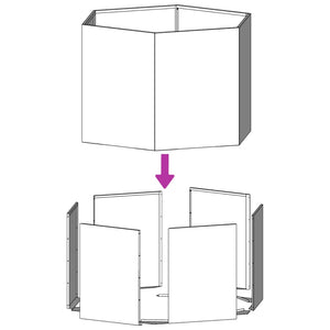 Pflanzkübel Weiß Sechseckig 138x120x45 Stahl