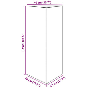 Pflanzkübel 2 Stk. Schwarz Dreieckig 40x34,5x70 cm Stahl Stilecasa