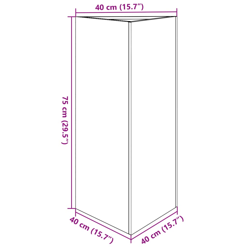 Pflanzkübel 2 Stk. Dreieckig 40x34,5x70 cm Edelstahl