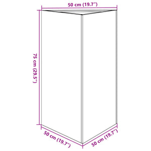 Pflanzkübel 2 Stk. Schwarz Dreieckig 50x43x75 cm Stahl