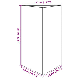 Pflanzkübel 2 Stk. Dreieckig 50x43x75 cm Edelstahl