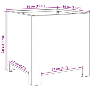 Pflanzkübel 2 Stk. Schwarz 30x30x30 Stahl