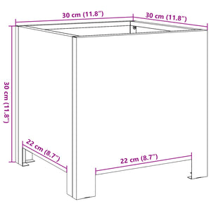 Pflanzkübel 2 Stk. Anthrazit 30x30x30 Stahl