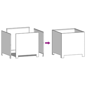 Pflanzkübel 2 Stk. Olivgrün 30x30x30 Stahl