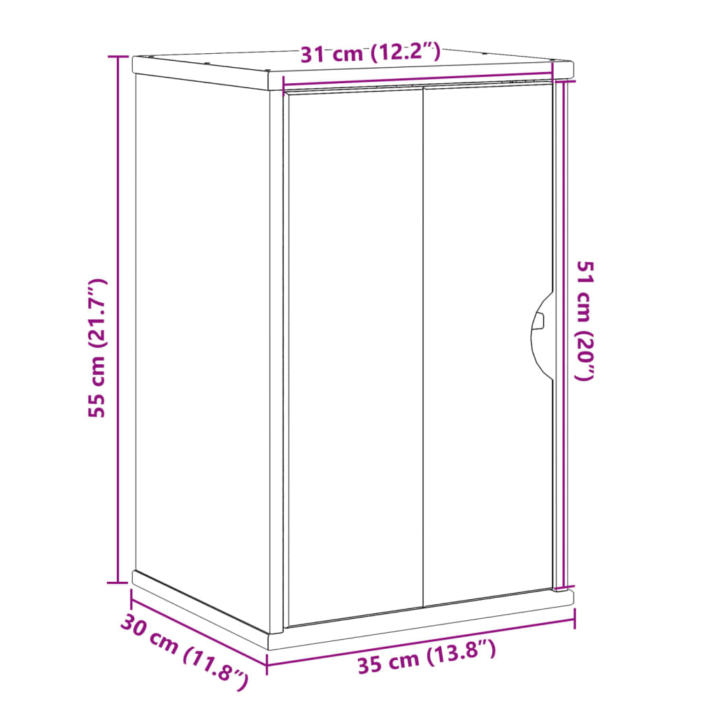 vidaXL Bad-Wandschrank OTTA 35x30x55 cm Massivholz Kiefer