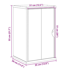 vidaXL Bad-Wandschrank OTTA 35x30x55 cm Massivholz Kiefer