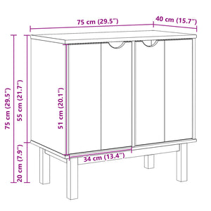 Flurschrank OTTA 75x40x75 cm Massivholz Kiefer VIDAXL