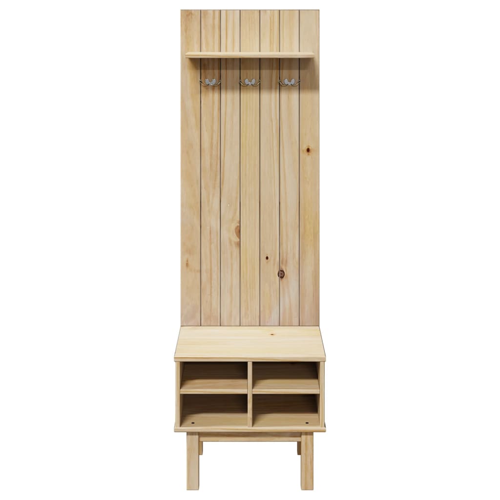 Flurgarderobe OTTA 50x40x160 cm Massivholz Kiefer VIDAXL