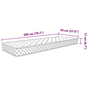 vidaXL Memory-Schaum-Matratze 70x200x17 cm Weiß